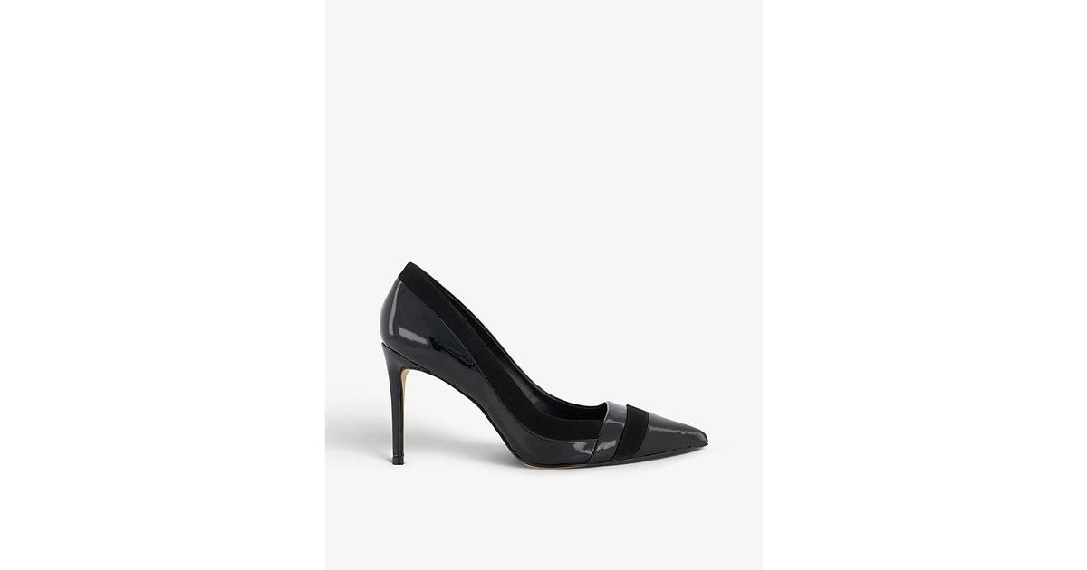 Dune Alexandria Heeled Leather Court Shoes in Black | Lyst