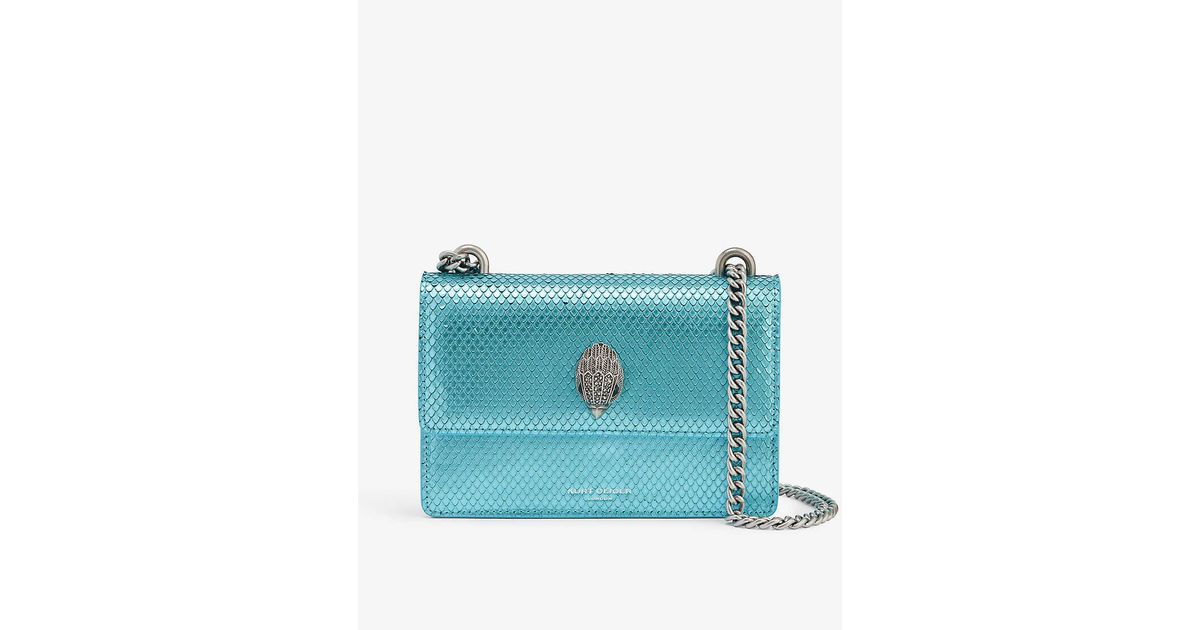 Kurt Geiger Shoreditch Small Metallicleather Crossbody Bag in Blue Lyst