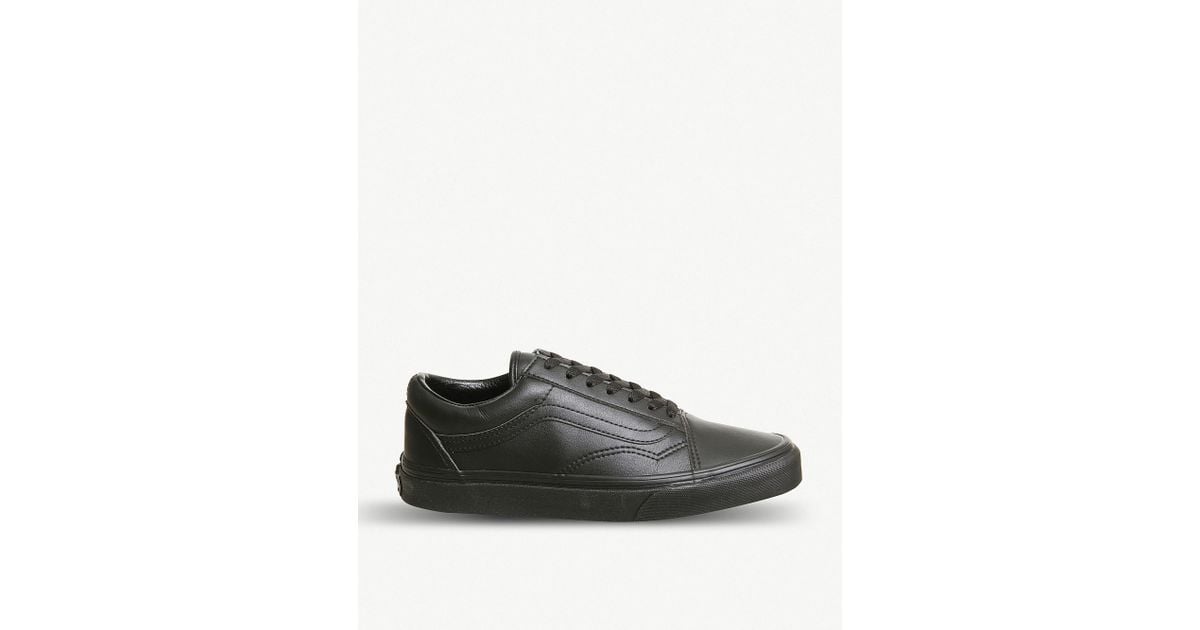 vans black leather trainers