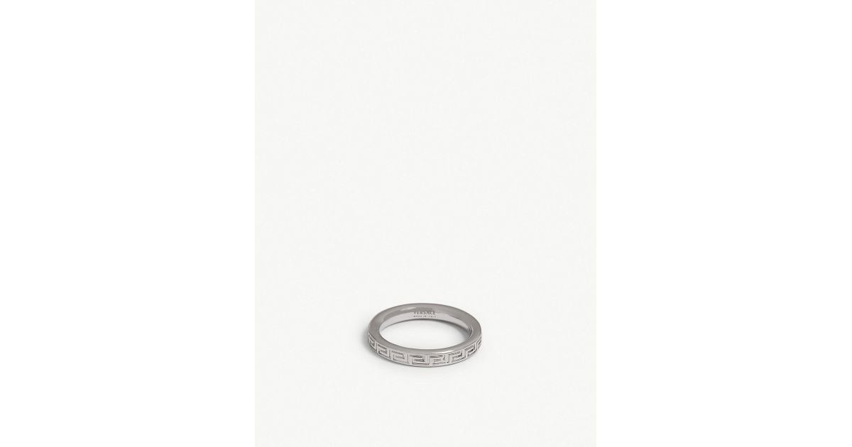 Versace Greca Band Ring in Silver 