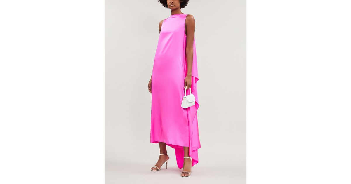 BERNADETTE Judy Silk Maxi Dress in Pink | Lyst