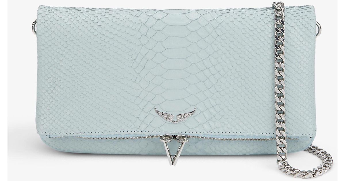 Zadig & Voltaire Rock Savage Leather Clutch Bag in Blue Lyst