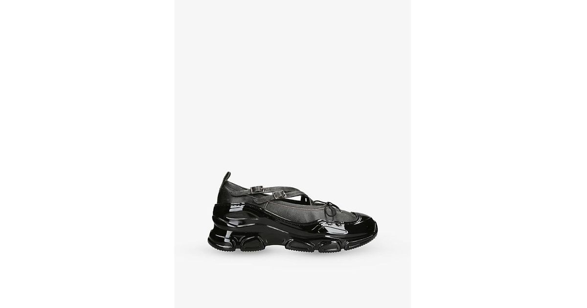 Simone Rocha Classic Tracker Leather-Trimmed Ballerina Pumps in Black ...