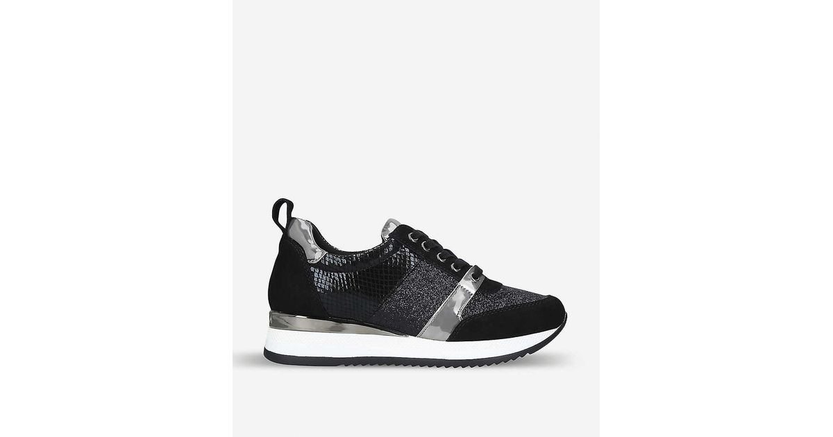 carvela black sparkly trainers