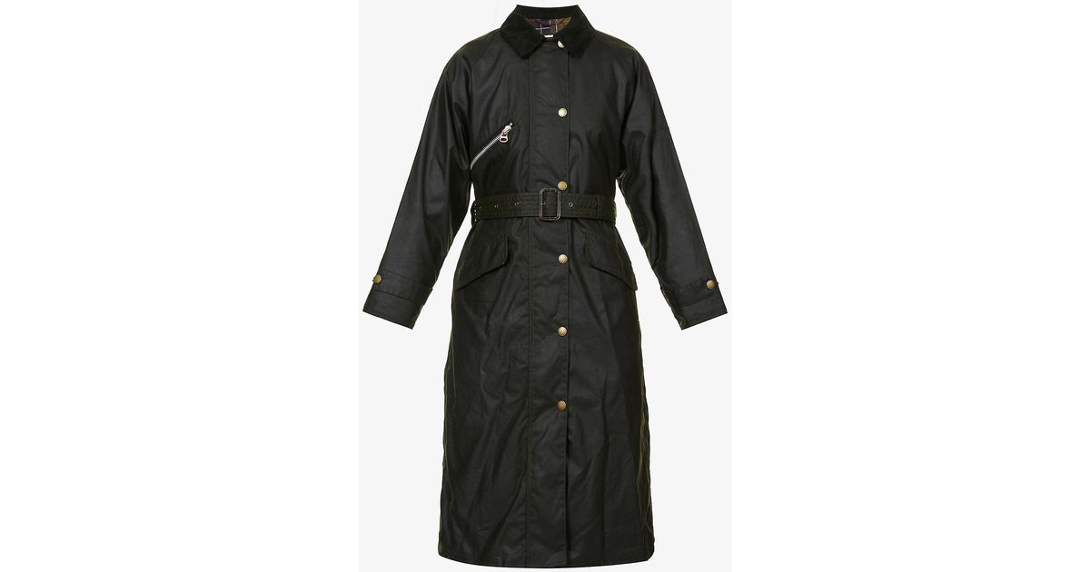 Barbour X Alexa Chung Edna Waxed-cotton Coat in Black | Lyst UK