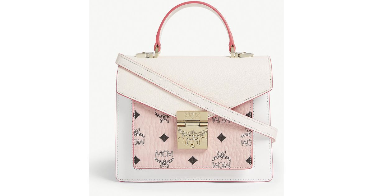 MCM Patricia Visetos Crossbody White Shoulder Bag