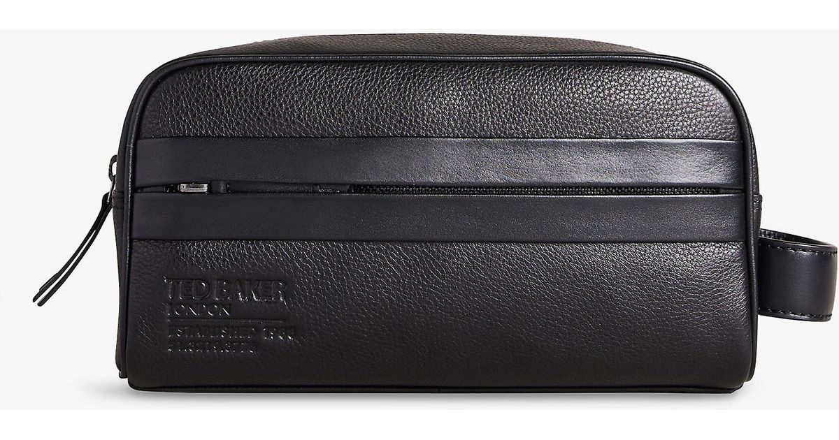 Ted Baker Paty Logodebossed Leather Washbag in Black for Men Lyst