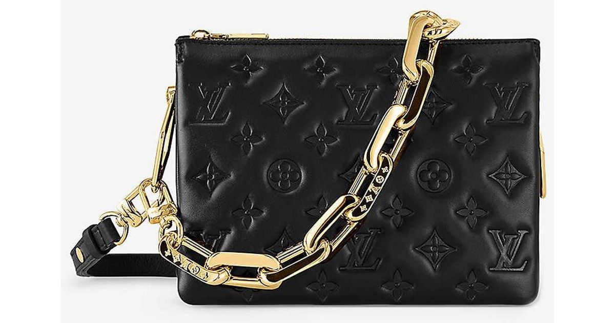 Black Louis Vuitton Cross-body Bag with Gold chain