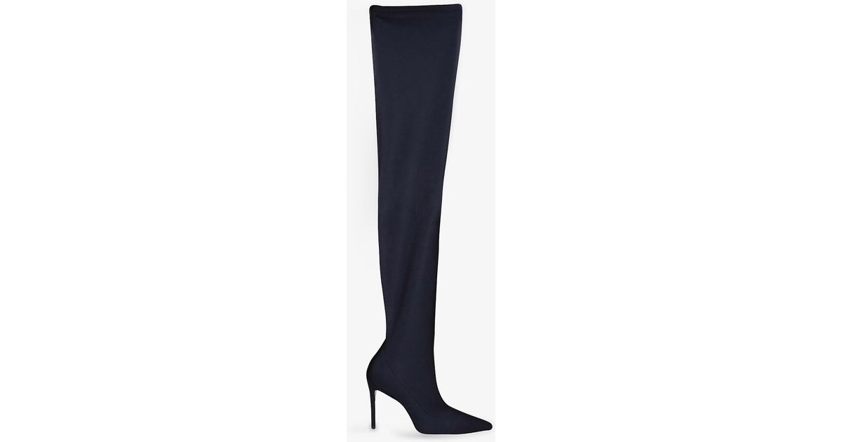 Stuart Weitzman Ultrastuart 100 Pointedtoe Thighhigh Woven Boots in