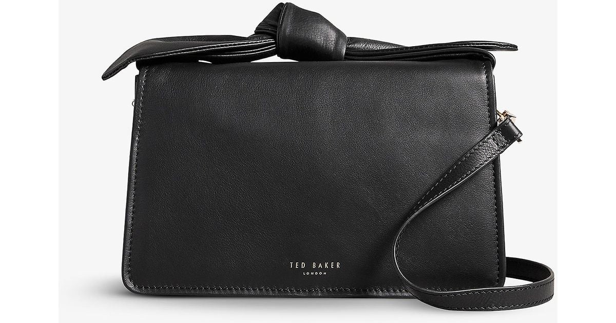 Ted Baker Leather Nyalina Knotdetail Crossbody Bag in Black Lyst UK