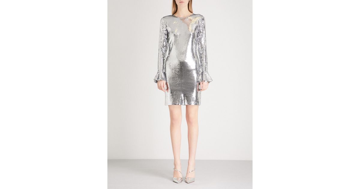 michael kors silver sequin dress