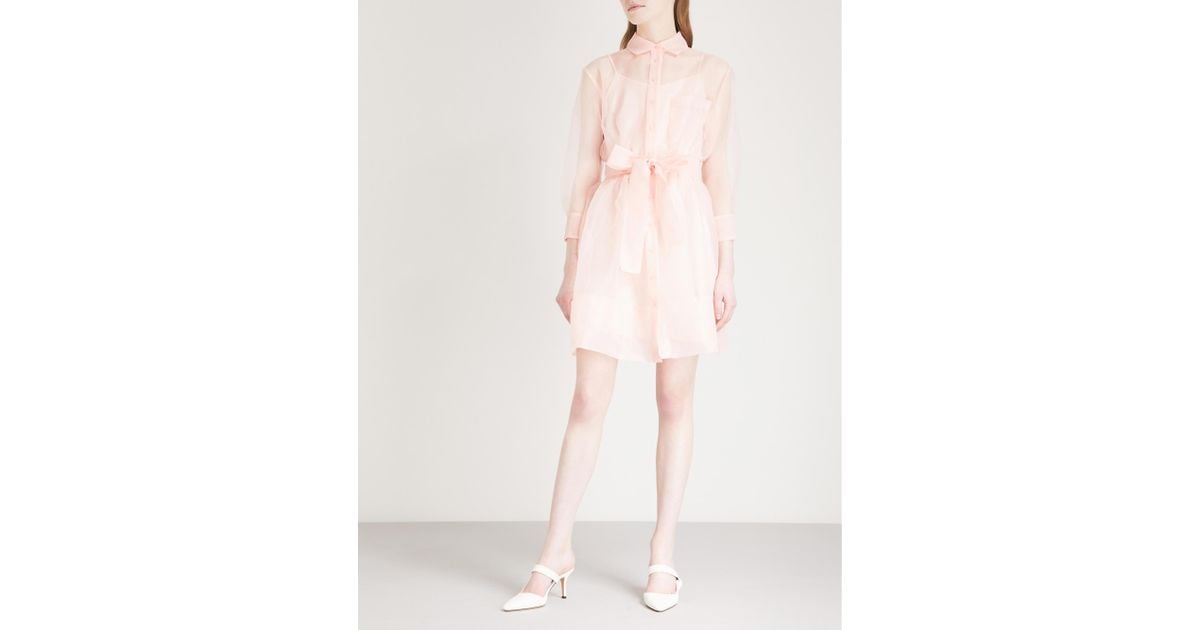 maje organza shirt dress