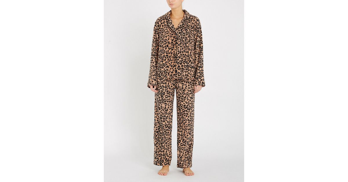 DKNY Leopard-print Fleece Pyjama Set | Lyst