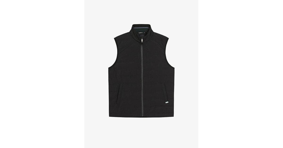 Ted Baker Newwark Funnelneck Padded Nylon Gilet in Black for Men Lyst