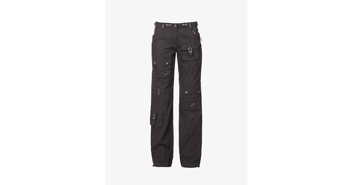 Jaded London Cargo Drawstring-hem Low-rise Straight-leg Cotton