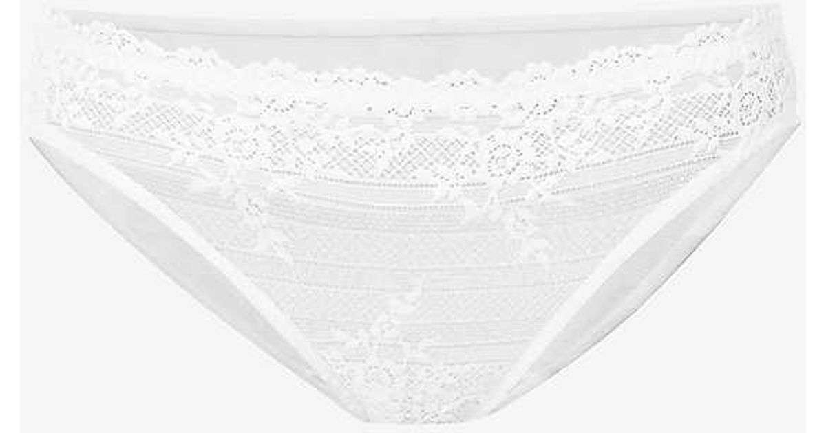 Wacoal Embrace Lace Mid-rise Stretch-lace Brief in White | Lyst