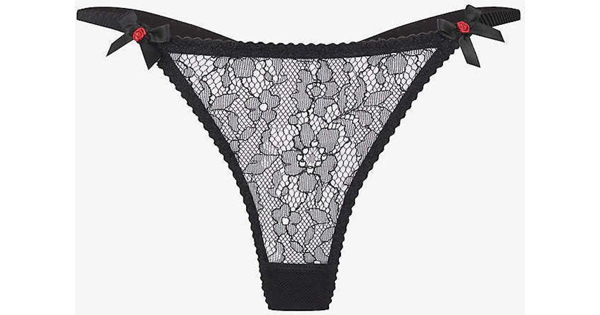 Agent Provocateur Lorna Low Rise Lace Thong Xx In Black Lyst Uk