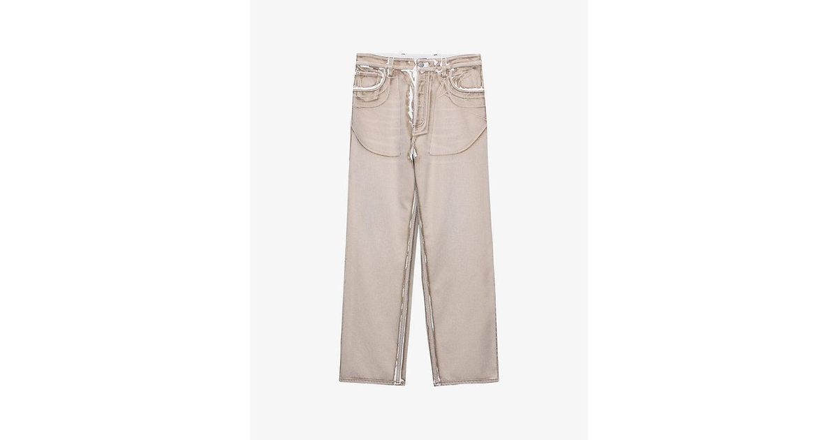 Prada Bull Straight-Leg Denim Jeans in Natural for Men | Lyst