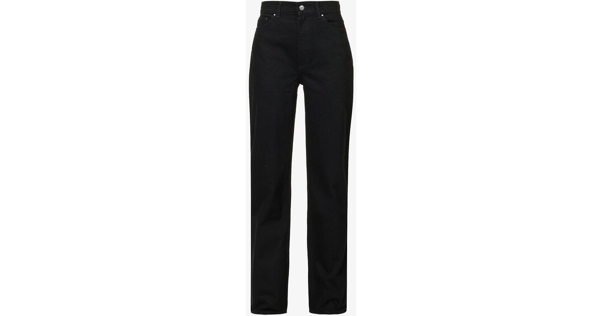 Claudie Pierlot Planeteter Straight-leg High-rise Jeans in Black | Lyst