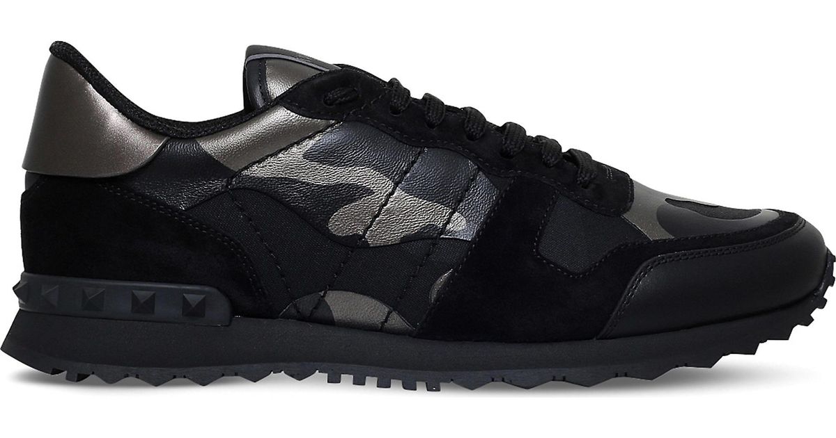 valentino full leather camo trainers