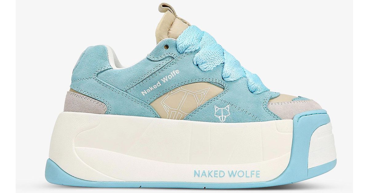 Naked Wolfe Snatch Platform Low top Suede And Leather Trainers in