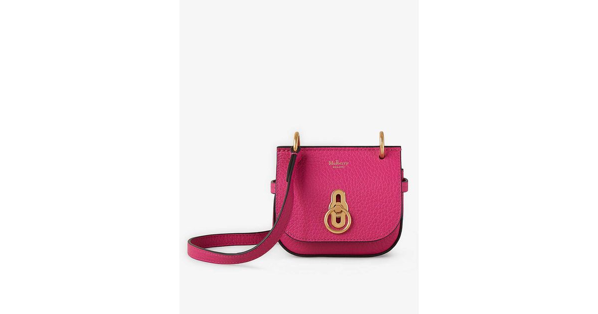 Mulberry Amberley Micro Leather Cross-body Bag in Pink | Lyst UK