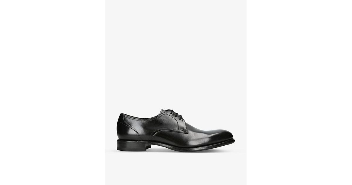 Loake Atherton Leather Derby Shoes in Black for Men | Lyst