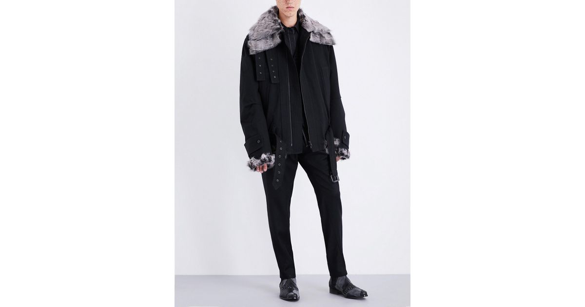 Ann Demeulemeester Fundamental Shearling And Wool-blend Jacket in Black for  Men - Lyst