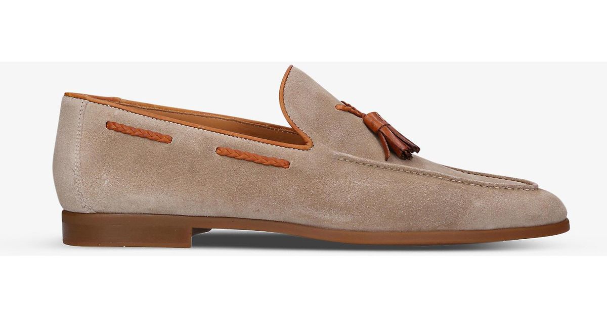 Magnanni Tassel Suede Loafers In Natural For Men Lyst 0915