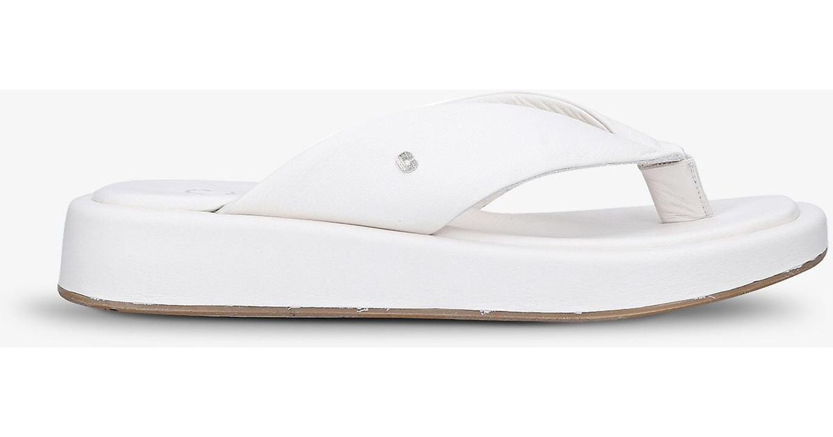 Carvela Kurt Geiger Bold Padded Leather Flipflops in White Lyst UK