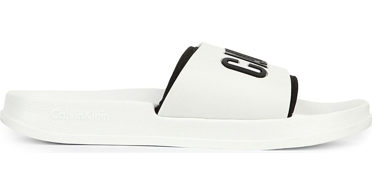 calvin klein sliders white womens
