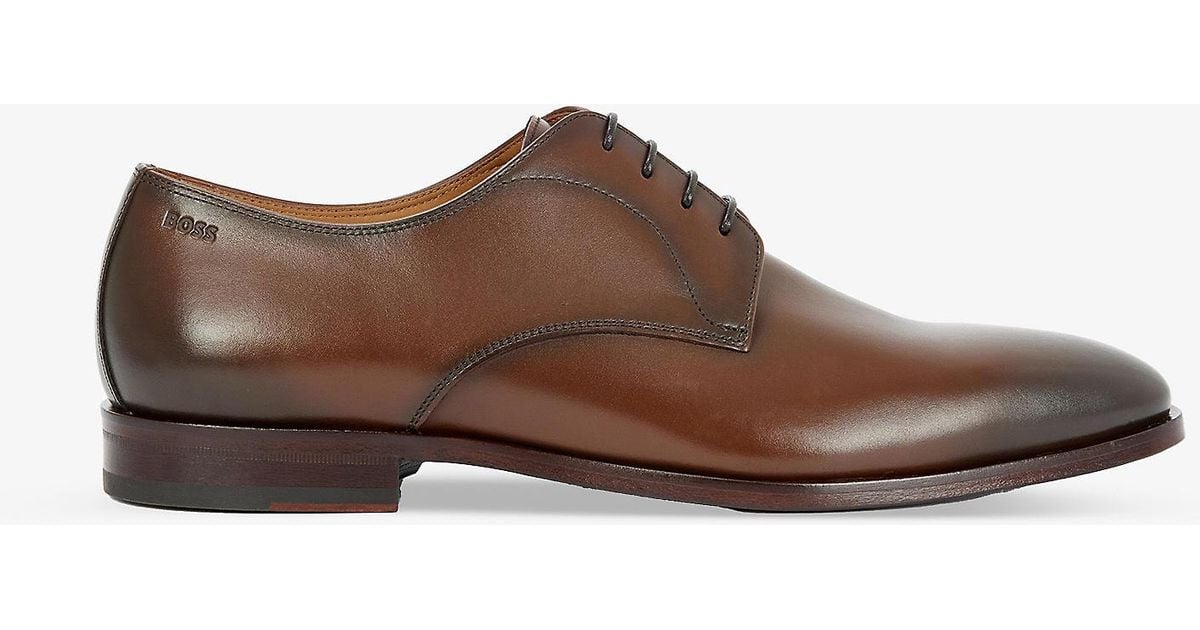 BOSS by HUGO BOSS Business Laceup Leather Derby Shoes in Brown for Men