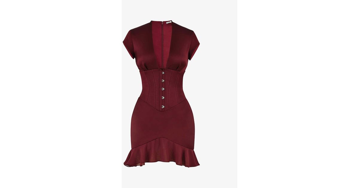 House Of Cb Tianna Corset Dress in Red Lyst
