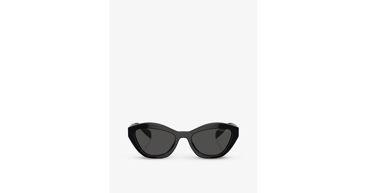 Prada Pr A02S Butterfly-Shape Acetate Sunglasses in Black | Lyst