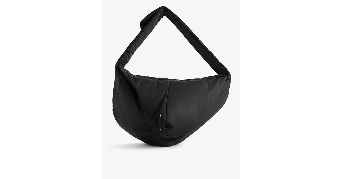 HELIOT EMIL Amorphous Curved Woven Cross-body Bag in Black for Men