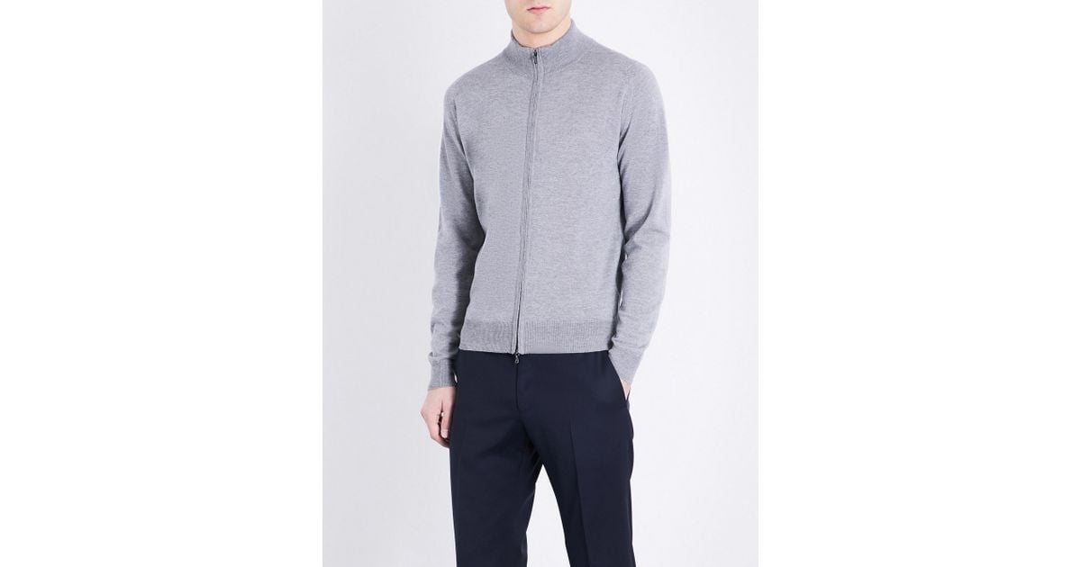 john smedley zip cardigan