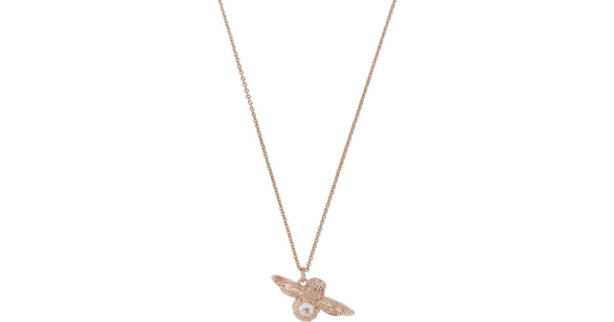 olivia burton bee necklace rose gold