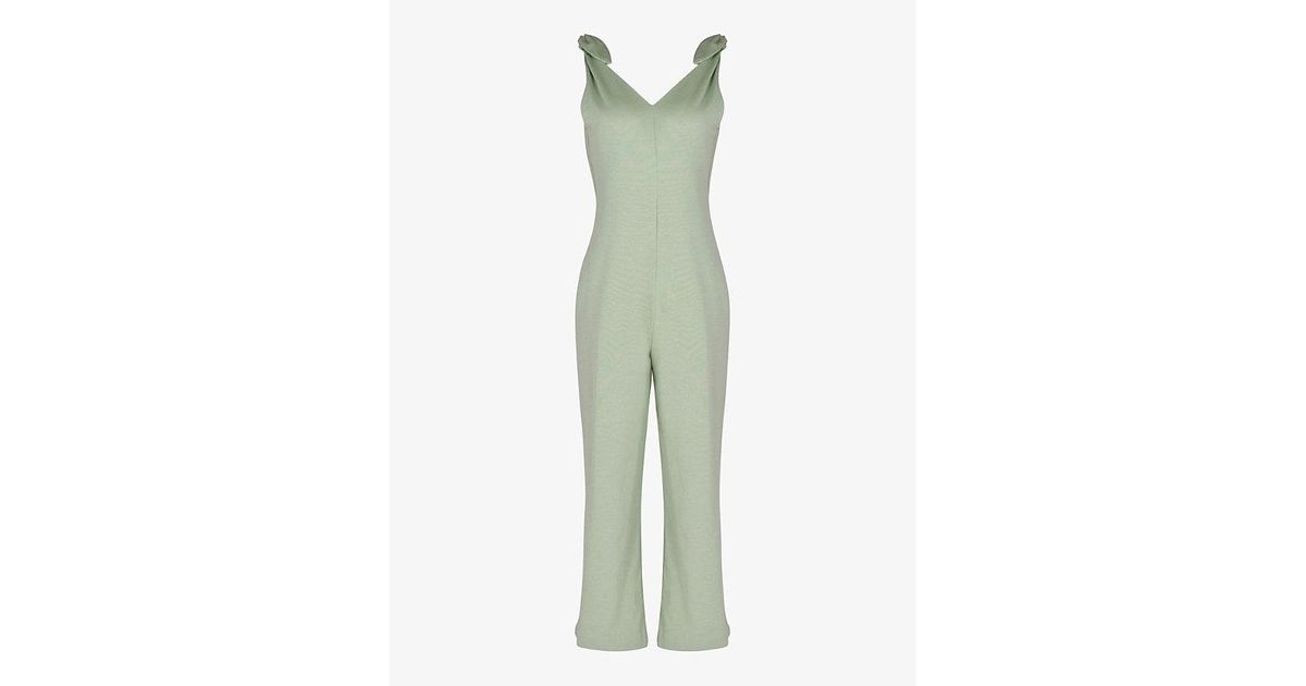 Sweaty Betty Harlow Wide-leg Cotton-blend Jumpsuit in Green | Lyst