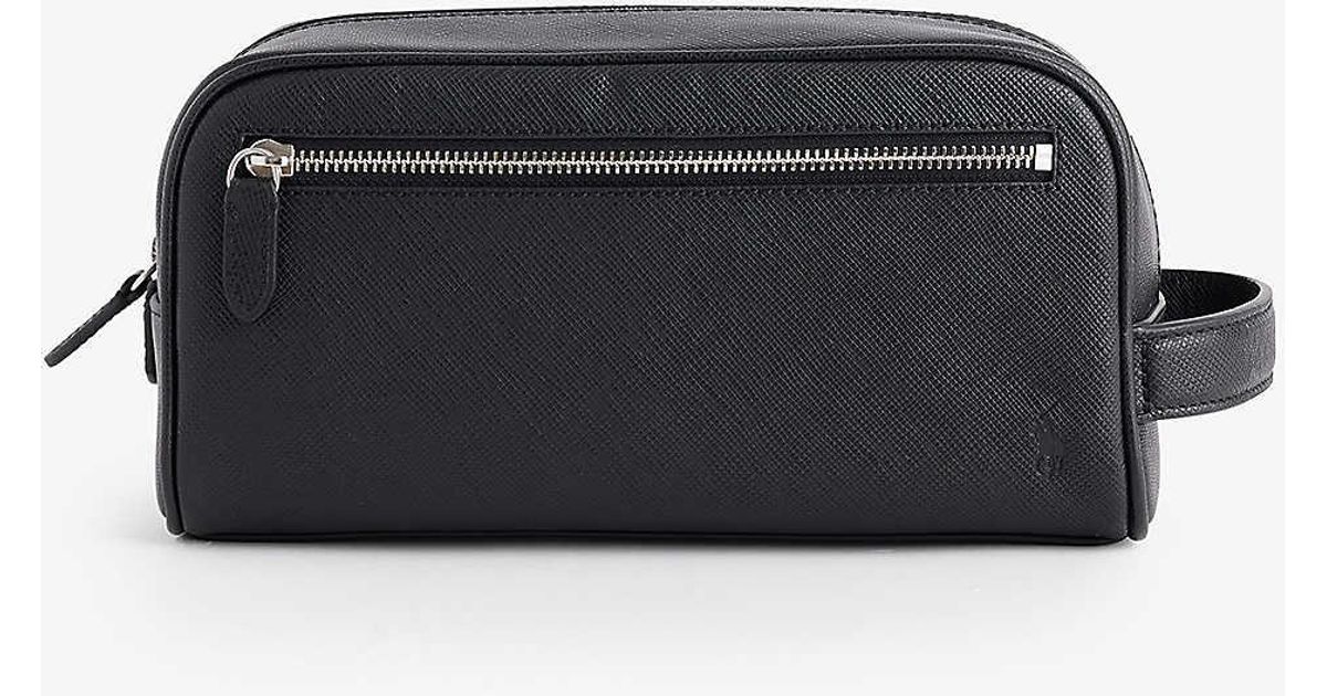 Polo ralph lauren leather wash bag deals