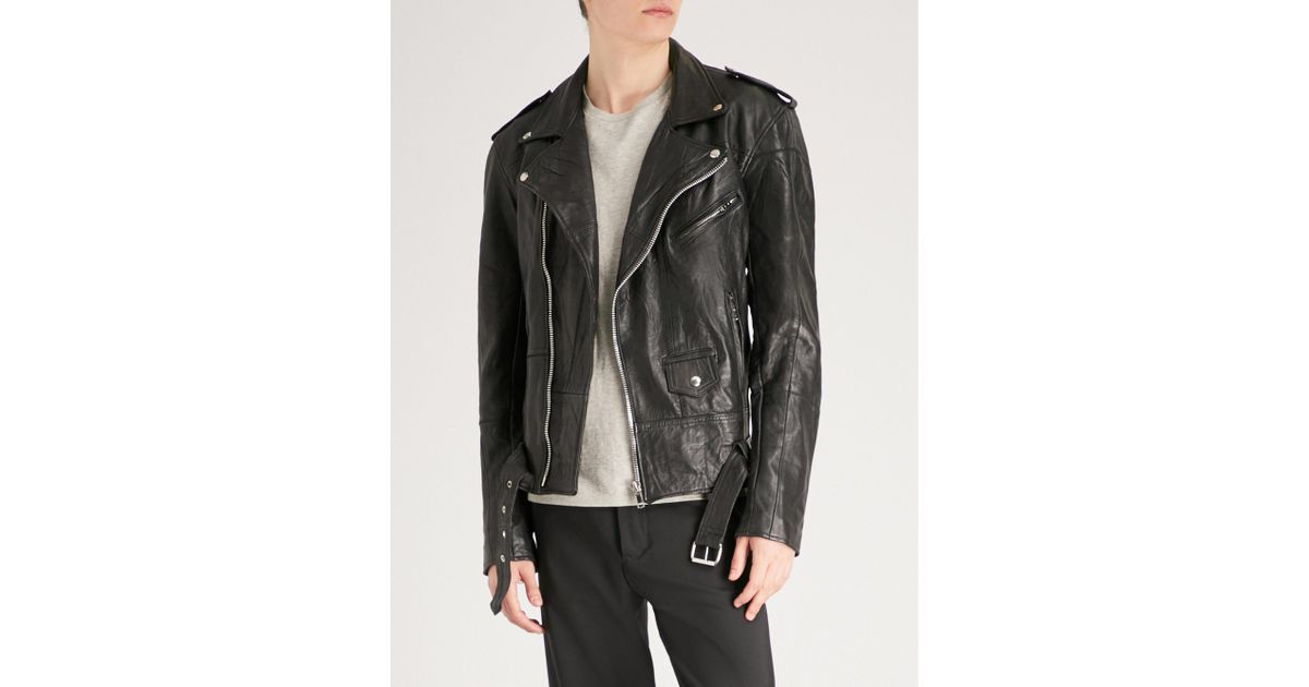 DEADWOOD Leroy Leather Biker Jacket in 