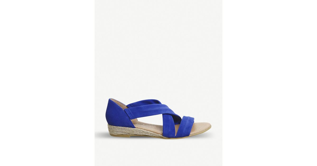 bright blue strappy heels