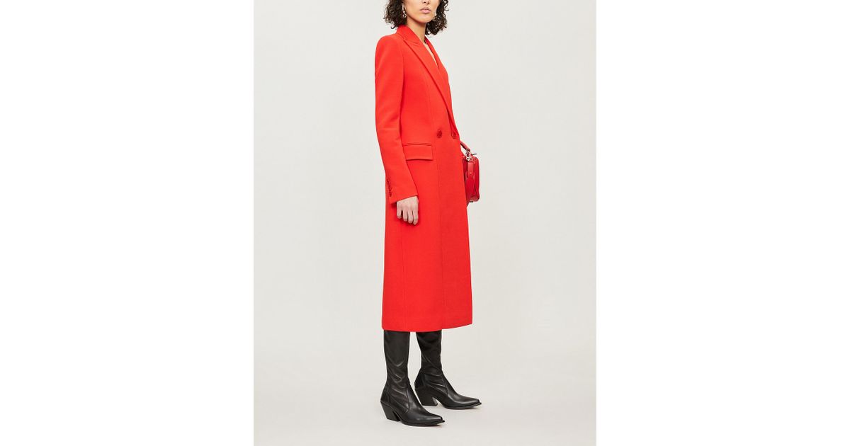 bright red wool coat