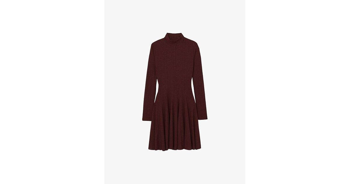 【海外限定】REISSワンピース☆Savannah Jersey Ribbed Flared M Buy Reiss Burgundy Savannah Jersey Ribbed Flared Mini Dress