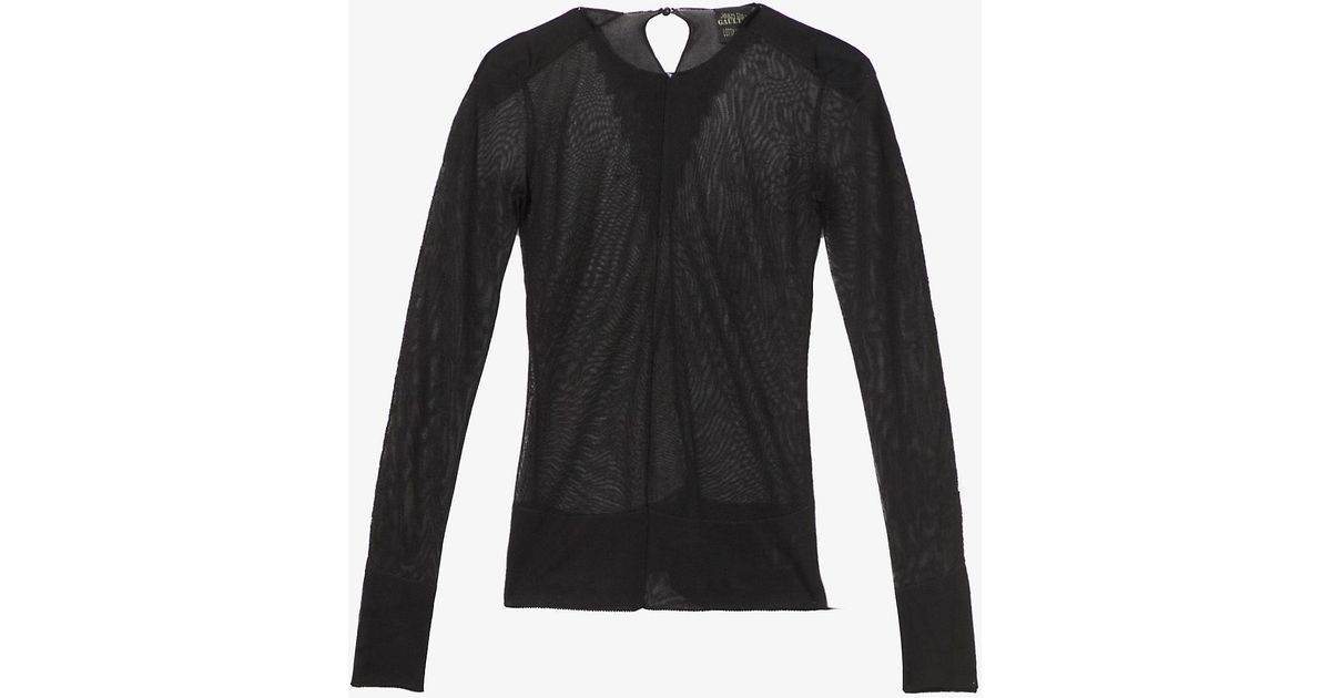 Jean Paul Gaultier Synthetic X Lotta Volkova Sheer Stretch-knit Top in Black | Lyst Canada