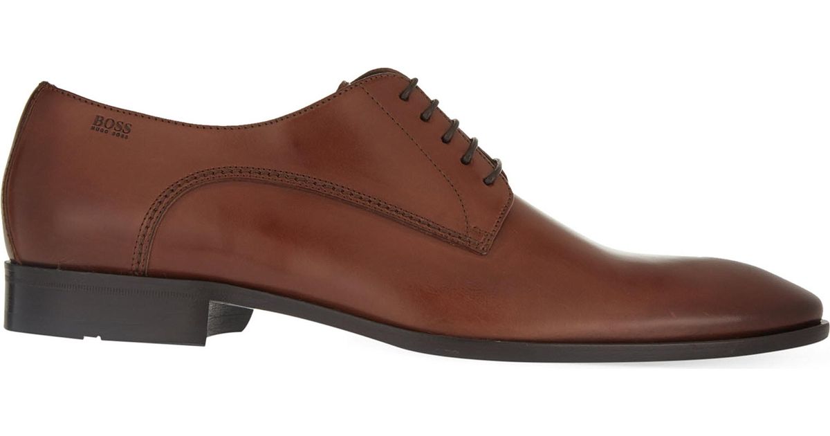Leather Nos Carmons Derby Shoes in Tan 