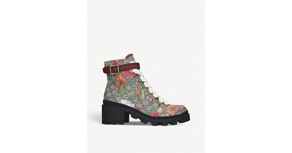 gucci floral boots