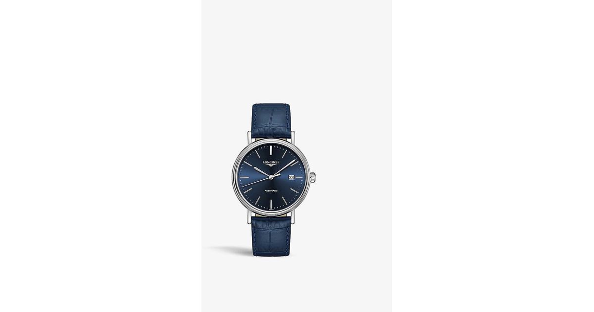 Longines Mens Blue L49224922 Presence Stainless Steel And Croc-embossed  Leather Watch for Men - Lyst
