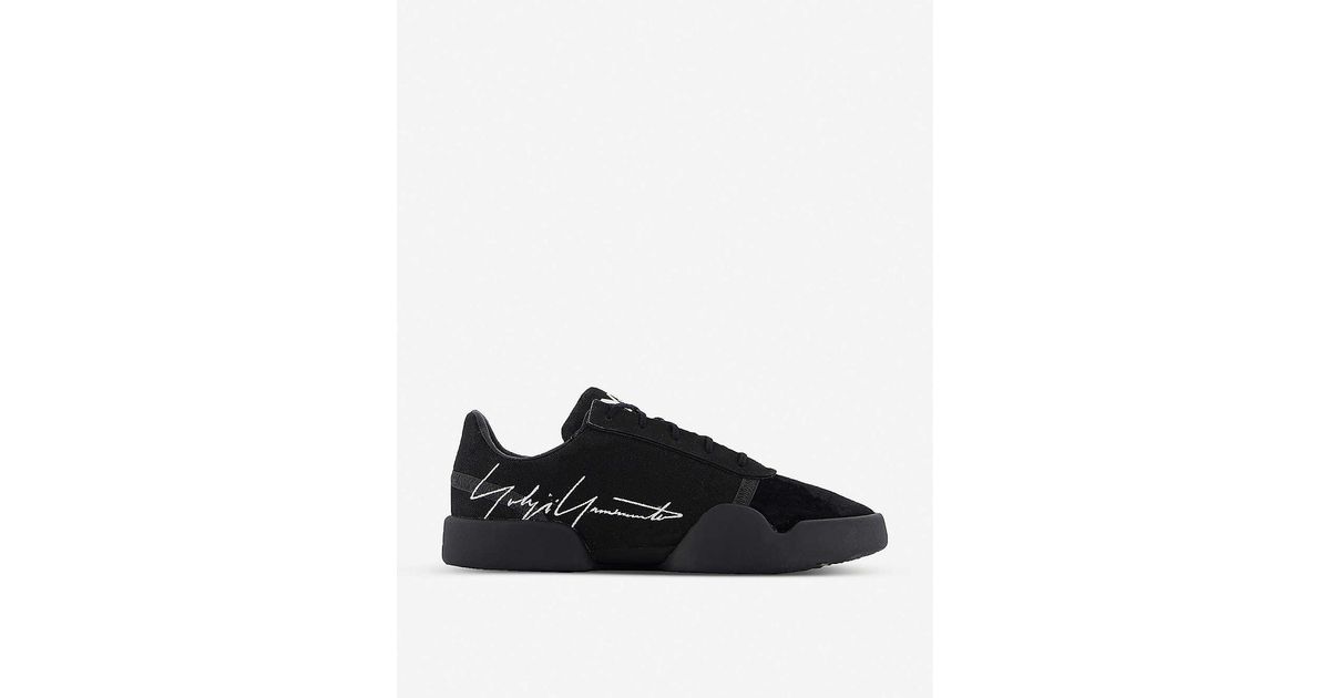 adidas Y-3 Yunu Canvas And Leather Trainers in Black for Men | Lyst