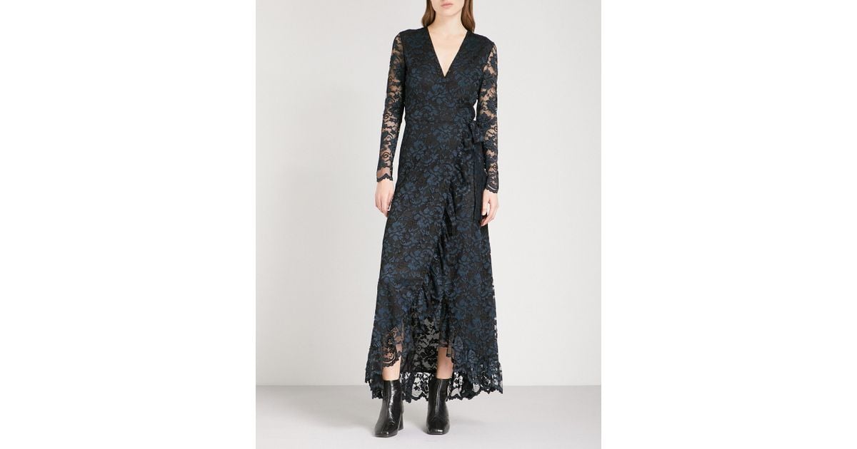 ganni flynn lace maxi dress