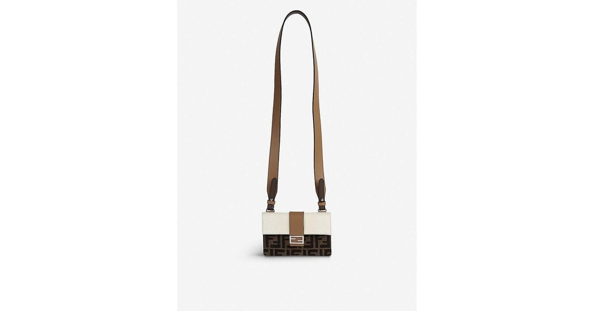 Fendi Ff Baguette Mini Canvas Cross-body Bag | Lyst